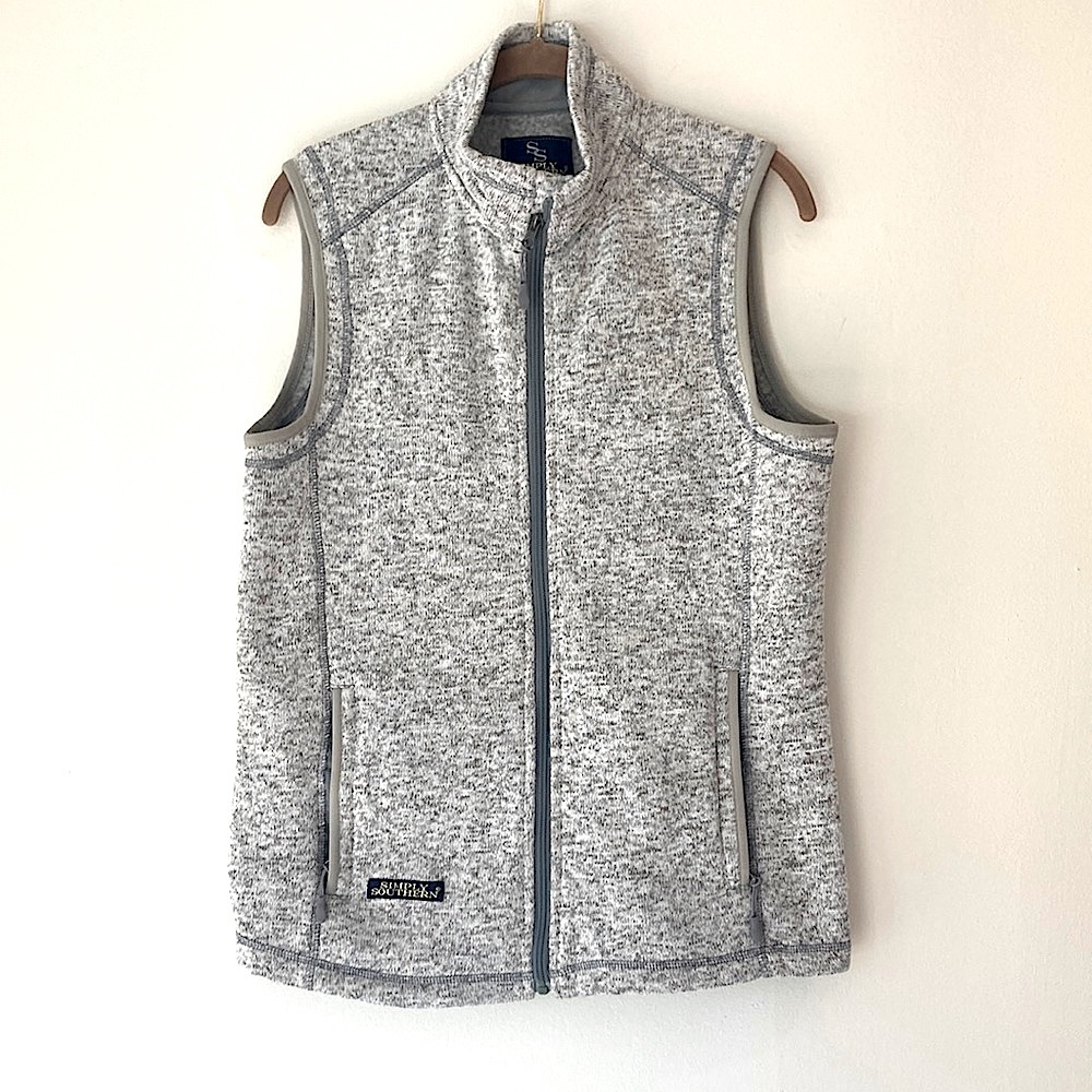Simply Southern Grey zip up vest NWOT size medium